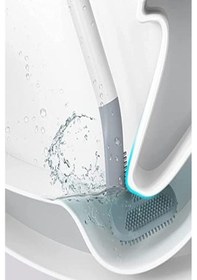 Resim Klozet Fırçası Tuvalet Fırçası Silikon Wc Klozet Mutfak Temizlik Fırçası Kanca Siyah 