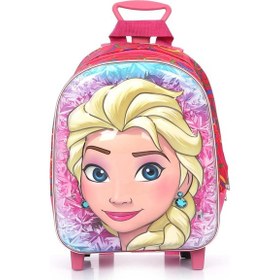 Resim Elsa Pembe Mavi Detaylı Çanta Frozen Kreş Çantası Anasınıfı 