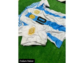 Resim 2024/25 Lionel M.e.s.s.i Arjantin Sezon Çocuk Forması Şort Çorap Bileklik 4'lü Seti (Mavi-Beyaz) 