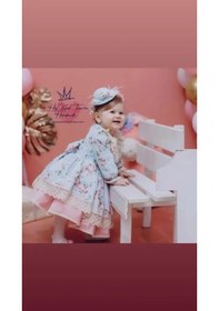 Resim H L Y Karol Tasarım Mavi Okyanus Vintage Kız Bebek Elbisesi,doğum Günü,fotoğraf Çekim Elbisesi,0-12 Yaşa Uygun Mavi 