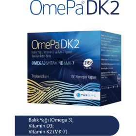 Resim DK2 100 Yumuşak Kapsül D3K2 Omega 3 Balık Yağı 