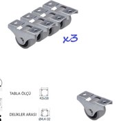 Resim UYGUR TEKER A.Ş Sabit Mini Mobilya Tekerleği 25 mm – Sessiz, Dayanıklı, Masa Sehpa Kitaplık Baza Uyumlu 
