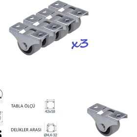 Resim UYGUR TEKER A.Ş Sabit Mini Mobilya Tekerleği 25 mm – Sessiz, Dayanıklı, Masa Sehpa Kitaplık Baza Uyumlu 