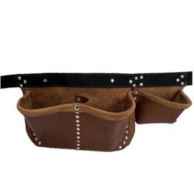 Resim Hakiki Deri Tekniker Alet Edevat Çivi Önlüğü Bel Çantası Taba 