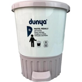 Resim Pastel Renkli Pedallı 8l Çöp Kovası, Şık ve Kullanışlı Ev ve Ofis Temizliği 