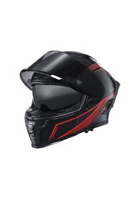 Resim Motoanl Full Face Ce Yüksek Güvenlikli Motor Kaskı Fire Edition Siyah Kırmızı 