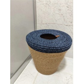 Resim PremiumPort Doğal Jüt Hasır Çöp Kovası, Mutfak ve Banyo Için Şık ve Sağlam 