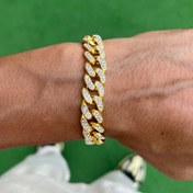 Resim RICH GOLD DIAMOND CUBAN BRACELET 12mm 