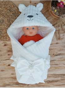 Resim Tomuycuk Kışlık Bebek Kundağı Unisex Bebek Dış Kundak Battaniyesi Hastane Çıkışı Kundak Battaniye 