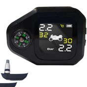 Resim AyShop Motosiklet 2'li Dahili Sensörlü Su Geçirmez Ekranlı Sıcaklık Lastik Basınç Takip Sistemi 