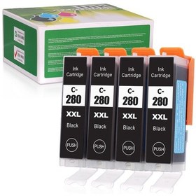 Resim Honmex 4 Adet Büyük Boy Siyah Pgı-280 Xxl Mürekkep Kartuşu - Yüksek Verimli, Canon Yazıcılar İçin Uyumlu, Kolay Kurulum 