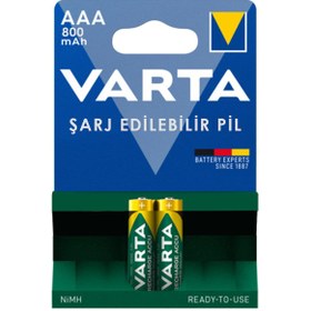 Resim VARTA NI-MH 1.2 VOLT - 800 MAH HR03 AAA ŞARJLI 2Lİ İNCE KALEM PİL 