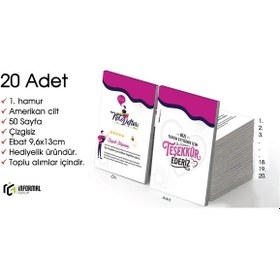 Resim İnformal 20 Adet Çizgisiz Mini Not Defteri 9x13 Cm 1.hamur Amerikan Cilt 50 Sayfa Mor - Beyaz 