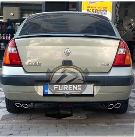 Resim Renault Clio 2 Symbol 1998-2008 Sedan Uyumlu Bagaj Üstü Yarasa Spoiler Çıtası Piano Black Parlak Siyah 