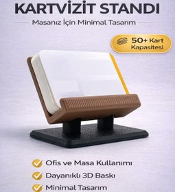 Resim Yapı3D Masaüstü Kartvizitlik - Modern Tasarım Kartvizit Standı 