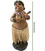 Resim Cloud011 Fw Afrika Hula Kızı Gitar Çalan Dekoratif Araç Aksesuarı 