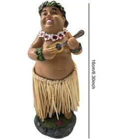 Resim Cloud011 Fw Afrika Hula Kızı Gitar Çalan Dekoratif Araç Aksesuarı 