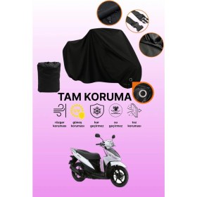 Resim Dokaca Siyah Kilit Uyumlu Suzuki Address Uyumlu Motosiklet Brandası, Koruyucu Örtü 
