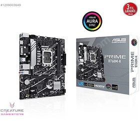 Resim Asus Prime B760M-K RGB M.2 mATX DDR5 LGA1700 Anakart 