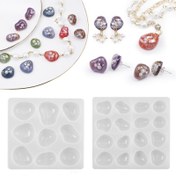 Resim 1 adet Reçine Dökümü için Silikon Takı Kalıbı - Çok Boyutlu Oval Boşluklara Sahip Düzensiz Şekil, DIY Küpeler, Kolyeler, Anahtarlıklar için Yeniden Kullanılabilir Toksik Olmayan Kalıp, Çiçek Desenli, Pürüzsüz Yüzey, Yaratıcı Sanatçılar için El Sanatları Malzemeleri 
