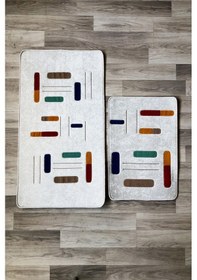 Resim Dijital Baskı Kaymaz Taban Yıkanabilir 2'li Punch Banyo Paspas Takımı Pcp004 Renkli 