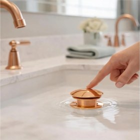 Resim vitrinbanyo Pop Up Lavabo Sifonu Rose ve Lavabo Yüzüğü Rose 