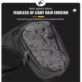 Resim Newish Polo Erkek Siyah Su Geçirmez Bel Bacak Omuz Motorcu Çantası 