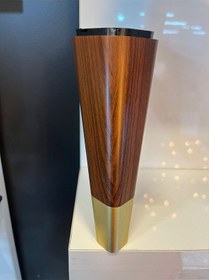 Resim Piramit Sert Plastik Ayak Konik 15cm Ceviz Mat Altın Koltuk Komidin Modern Tv Ünite Mobilya Dolap Ceviz 