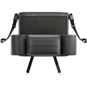 Resim Chuangyinshop 2025 Yeni Elmas Desenli Siyah Kısa Deri Koltuk Arkası Organizer Geniş Depolama Çantası 