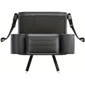 Resim Chuangyinshop 2025 Yeni Elmas Desenli Siyah Kısa Deri Koltuk Arkası Organizer Geniş Depolama Çantası 