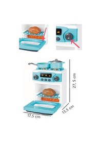 Resim Pilli Işıklı Sesli Evcilik Mutfak Çocuk Eğitici Oyuncak Fırın Seti Full Fonksiyon 