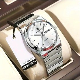 Resim Poedagar Erkek Kol Saati - Lüks Paslanmaz Çelik Kordonlu, Takvimli, Su Geçirmez Quartz Saat 