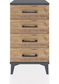 Resim Arges Komodin 4 Çekmeceli 44x30x80 Antrasit-çam Antrasit 