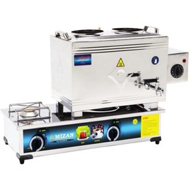 Resim Mizan 25 Lik Lpg Tüplü + Elektrikli 20 Litre 2 Demlikli Çay Kazanı Ocağı 