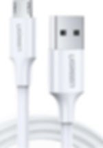 Resim Ugreen Micro USB Data ve Şarj Kablosu Beyaz 2 Metre 