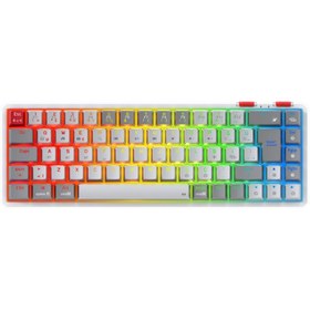 Resim Rampage Yoru Mini Pro Gri/beyaz Wifi Bluetooth Klavye Red Swich Q Mekanik Klavye Gaming Oyuncu Klavyesi 