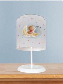 Resim Mekta Home Bebek Ve Çocuk Odası Ay Ve Ayı Desenli Abajur 