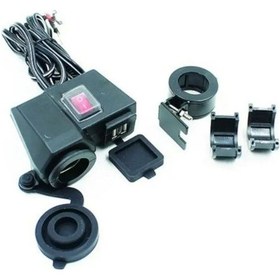 Resim Motosiklet Çakmaklık Yuvası + Usb Şarj Yuvası Suya Dayanıklı Wupp2 