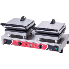 Resim Işıkgaz Silverinox Endüstriyel Elektrikli Kare Waffle Makinesi - 4 Lü 