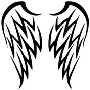 Resim Melek Kanatları Yapışkan Arma Araç&motor&dekor 20 X 20 Cm 