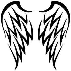 Resim Melek Kanatları Yapışkan Arma Araç&motor&dekor 20 X 20 Cm 