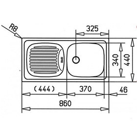 Resim Teka Ebm45 Sol Çelik Eviye 