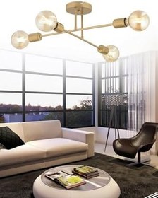 Resim Lambadar Dörtlü Akrobat Kule Model Plafonyer Tavana Monte Ahtapot Avize Gold Tek Ebat 50 X 30 3596-4Goldkule 