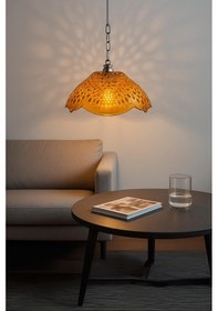 Resim Bal Rengi Akrilik Avize Modern Dekoratif Aydınlatma 35x35x12 Cm Bal 