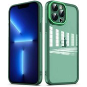 Resim Fibaks İphone 13 Pro Max Uyumlu Kılıf Kamera Lens Çerçeve Korumalı Esnek Renkli Transparan Silikon Kapak 