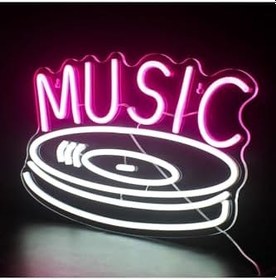 Resim Müzik - Plak Neon Tabela Neon Yazı Dekoratif Aydınlatma, plakneon 