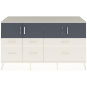 Resim Kronos Konsol 4 Raflı 6 Çekmeceli 4 Kapaklı 176x59x99 Aytaşı-antr Aytaşı-antrasit/aytaşı 
