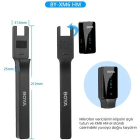 Resim Braventa Collection Boya By-Xm6 Hm Elde Taşınabilir Kablosuz Mikrofon Tutucu 