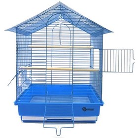 Resim Dayang iki kapılı çatılı muhabbet kuşu kafesi 35x28x46 cm mavi 