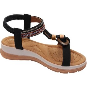 Resim Celira Akç A27 Siyah Günlük Kadın Sandalet Ayakkabı Çok Renkli 